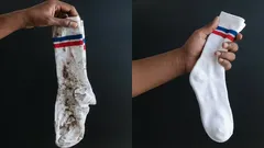 Geben Sie 4 Esslöffel in 3 Liter Wasser – und selbst Ihre ältesten Socken werden weisser als Schnee.